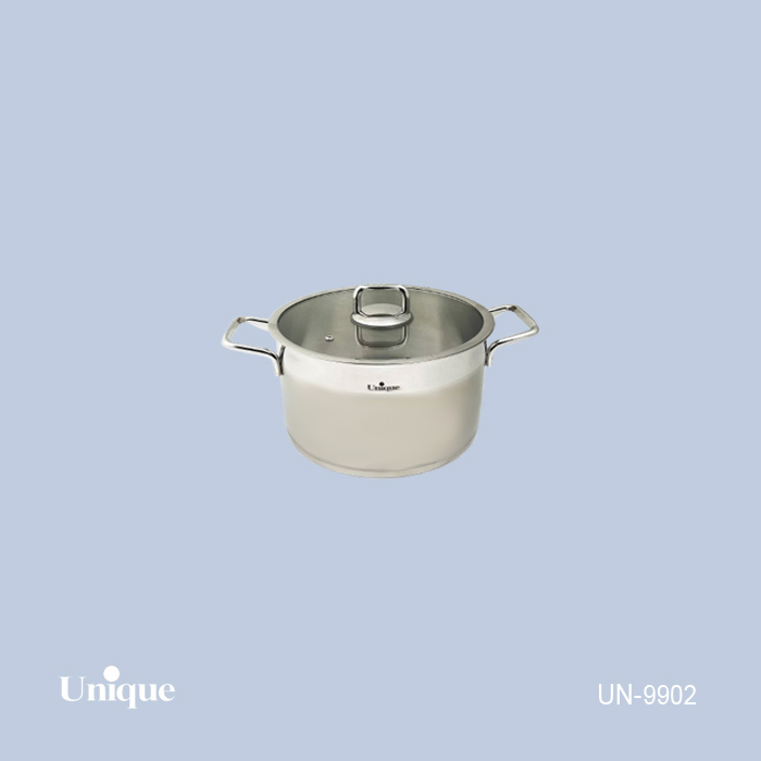 قابلمه تک استیل سایز 16 برند یونیک Unique کد UN-9902 در فلت کفی چدنی