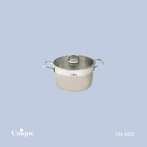 قابلمه تک استیل سایز 16 برند یونیک Unique کد UN-9902 در فلت کفی چدنی