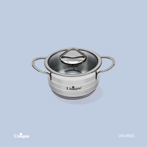 قابلمه تک استیل سایز 16 برند یونیک Unique کد UN-9903 در محدب کفی چدنی