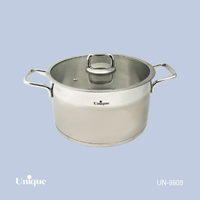 قابلمه تک استیل سایز 28 برند یونیک Unique کد UN-9908 در فلت کفی چدنی