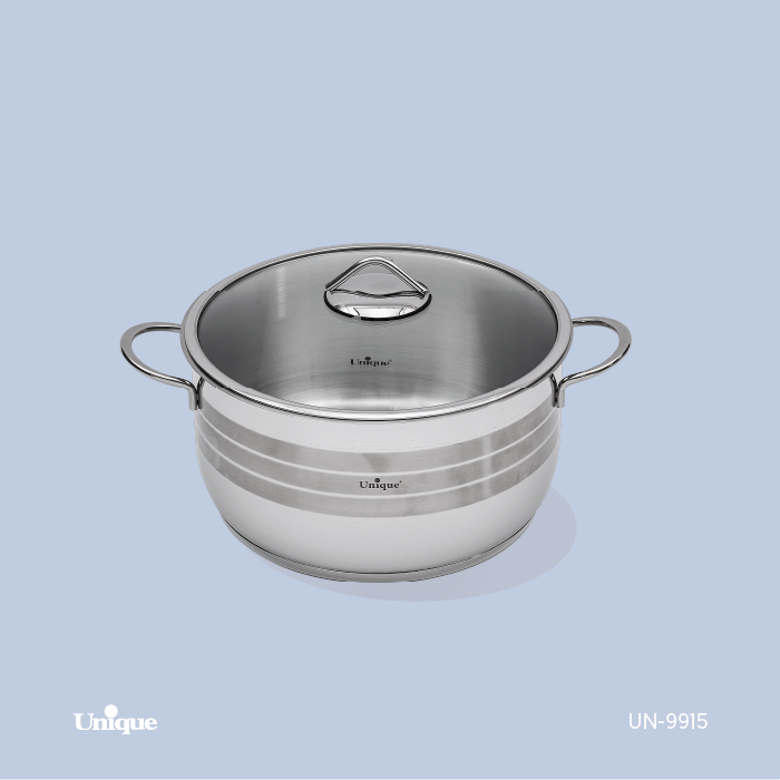 قابلمه تک استیل سایز 28 برند یونیک Unique کد UN-9915 کفی چدنی