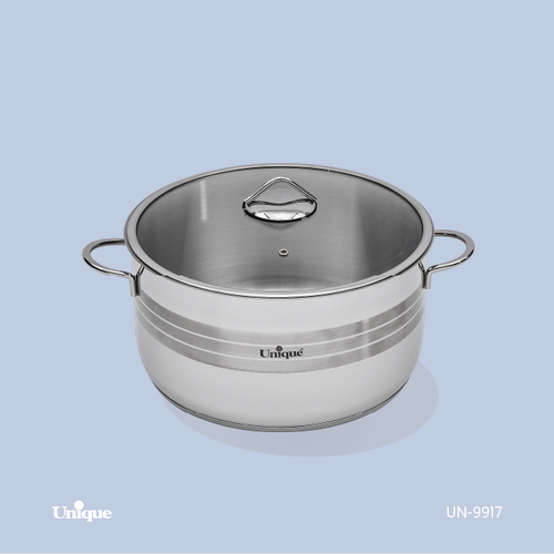 قابلمه تک استیل سایز 32 برند یونیک Unique کد UN-9917 کفی چدنی