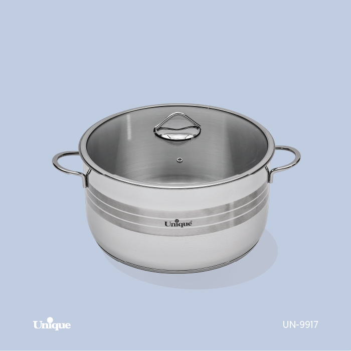 قابلمه تک استیل سایز 32 برند یونیک Unique کد UN-9917 کفی چدنی