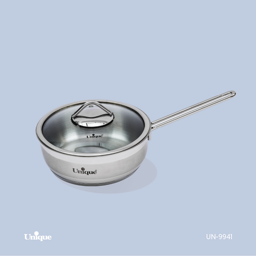 تابه درب دار تک استیل سایز 20 برند یونیک Unique کد UN-9941 کفی چدنی