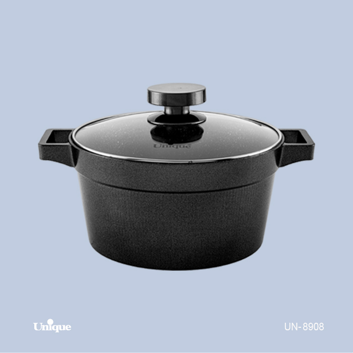 قابلمه تک سایز 28 برند یونیک Unique کد UN-8908 مدل دیاموند دو دسته کف گرانیت