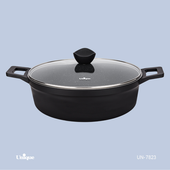 تابه تک سایز 32 برند یونیک Unique کد UN-7823 داخل گرانیت دو دسته