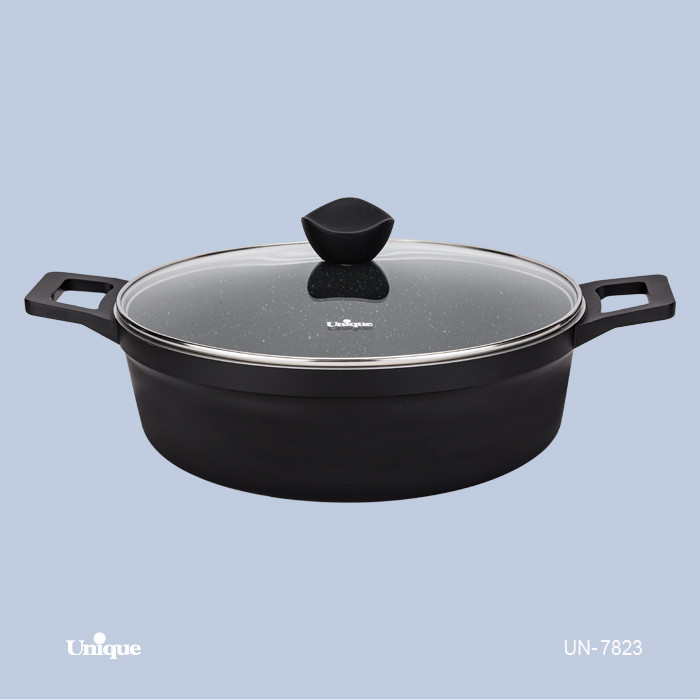 تابه تک سایز 32 برند یونیک Unique کد UN-7823 داخل گرانیت دو دسته