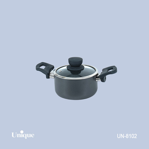 قابلمه تک سایز 14 برند یونیک Unique کد UN-8102 گرانیتی طوسی رنگ دسته باکالیتی