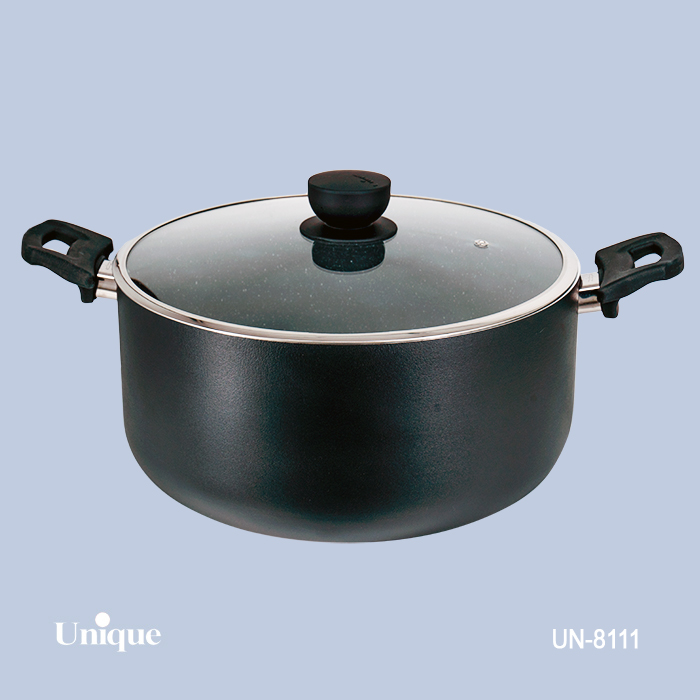 قابلمه تک سایز 32 برند یونیک Unique کد UN-8111 گرانیتی رنگ مشکی دسته باکالیتی