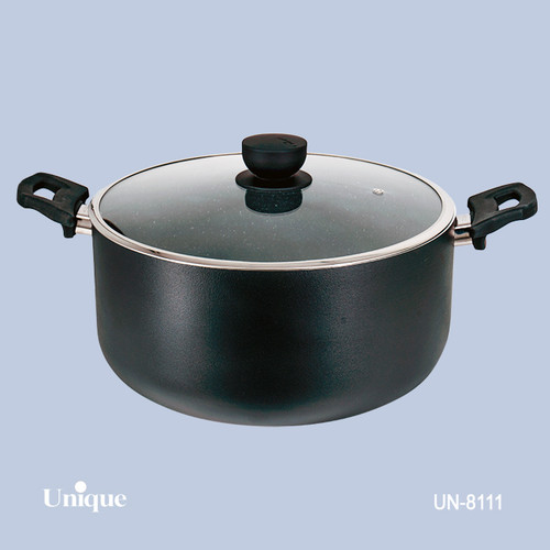 قابلمه تک سایز 32 برند یونیک Unique کد UN-8111 گرانیتی رنگ مشکی دسته باکالیتی