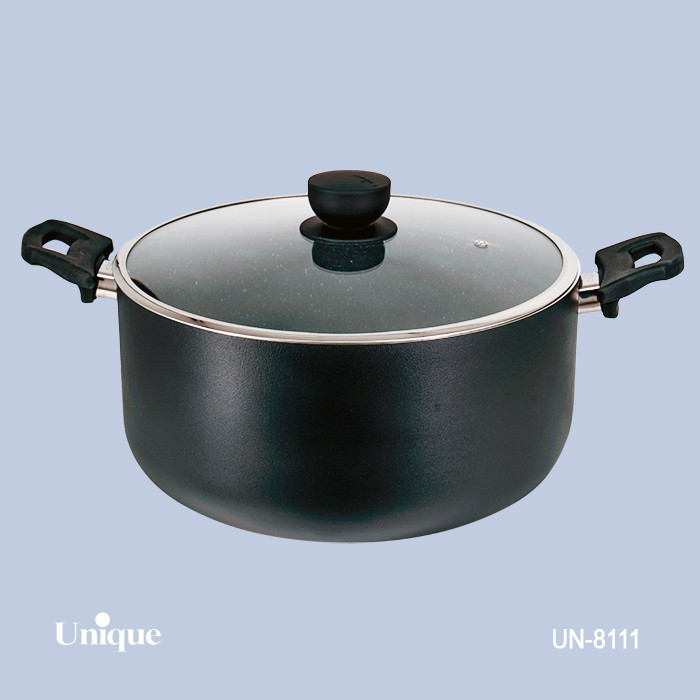 قابلمه تک سایز 32 برند یونیک Unique کد UN-8111 گرانیتی رنگ مشکی دسته باکالیتی