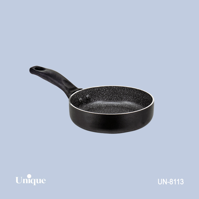 تابه تک سایز 14 برند یونیک Unique کد UN-8113 گرانیتی رنگ مشکی دسته باکالیتی