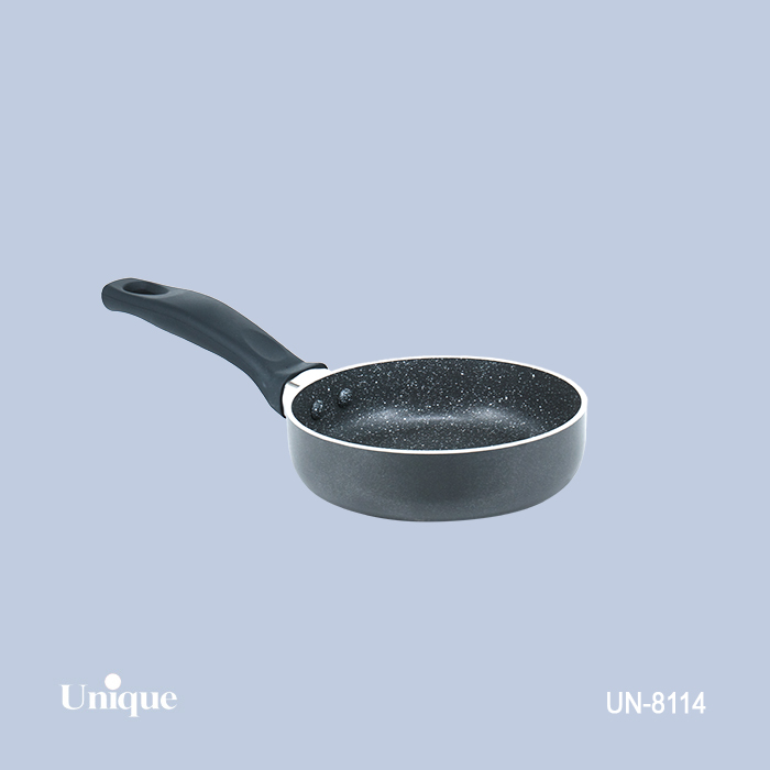 تابه تک سایز 14 برند یونیک Unique کد UN-8114 گرانیتی رنگ طوسی تیره دسته باکالیتی