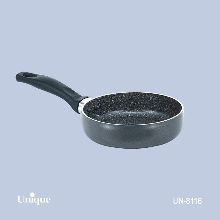 تابه تک سایز 16 برند یونیک Unique کد UN-8116 گرانیتی رنگ طوسی تیره دسته باکالیتی