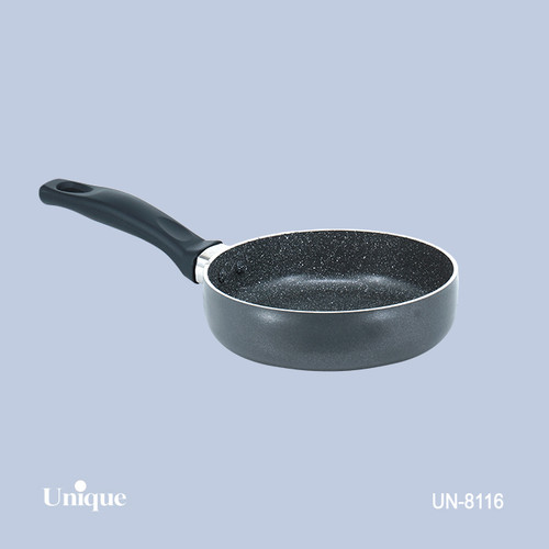 تابه تک سایز 16 برند یونیک Unique کد UN-8116 گرانیتی رنگ طوسی تیره دسته باکالیتی