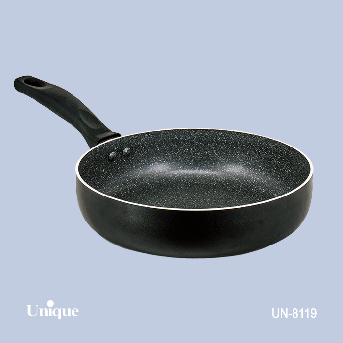 تابه تک سایز 24 برند یونیک Unique کد UN-8119 گرانیتی رنگ مشکی دسته باکالیتی