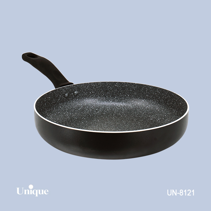 تابه تک سایز 28 برند یونیک Unique کد UN-8121 گرانیتی رنگ مشکی دسته باکالیتی