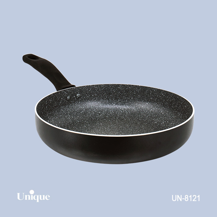 تابه تک سایز 28 برند یونیک Unique کد UN-8121 گرانیتی رنگ مشکی دسته باکالیتی