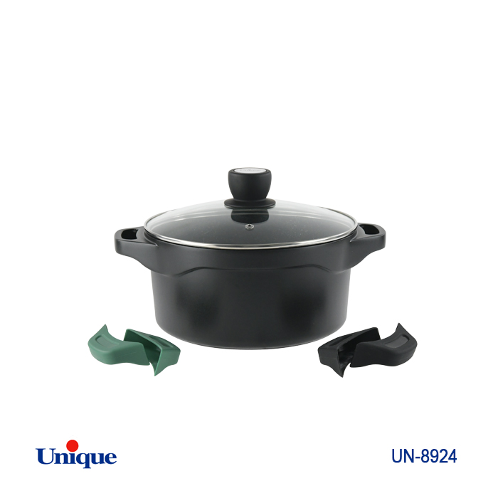 قابلمه تک سایز 20 برند یونیک Unique کد UN-8924 مدل هلیوس چدنی گرانیتی دسته سیلیکونی