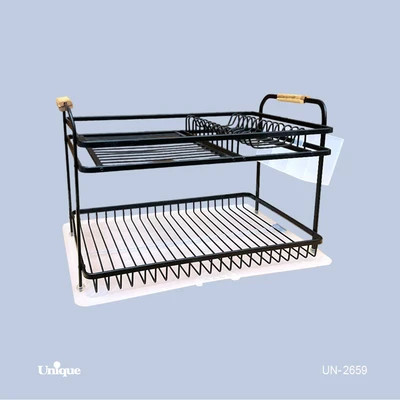 جاظرفی آبچکان 2 طبقه برند یونیک Unique کد UN-2659 جنس آلومینیومی رنگ مشکی