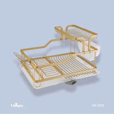 جاظرفی آبچکان 2 طبقه برند یونیک Unique کد UN-2653 جنس آلومینیومی رنگ بژ