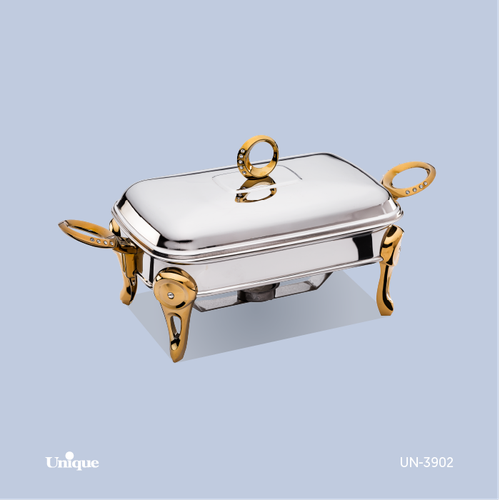 سوفله مستطیل کوچک برند یونیک Unique کد UN-3902 مدل نگین دار طلایی