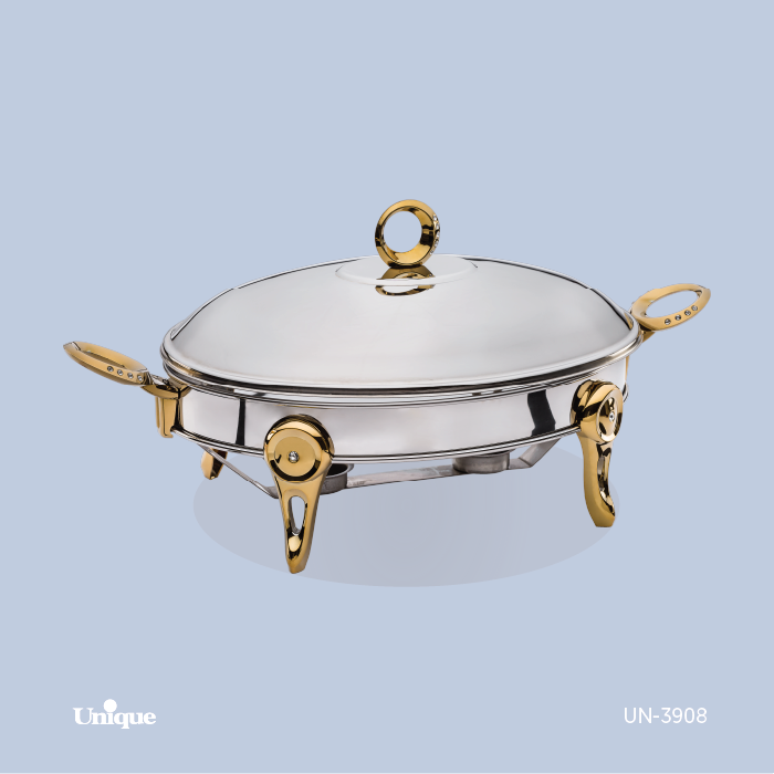سوفله بیضی بزرگ برند یونیک Unique کد UN-3908 مدل نگین دار طلایی