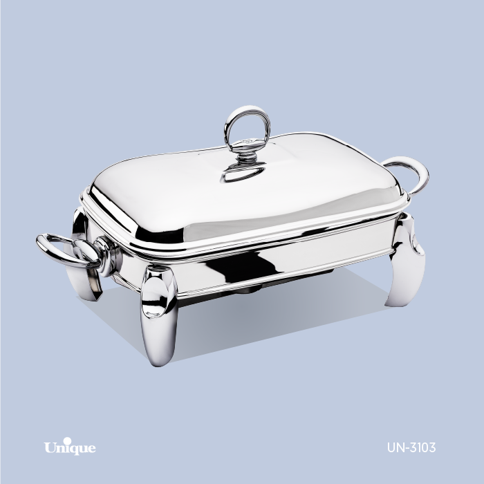 سوفله مستطیل متوسط برند یونیک Unique کد UN-3103 مدل پافیلی کروم