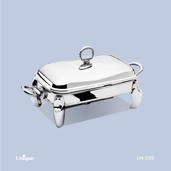 سوفله مستطیل کوچک برند یونیک Unique کد UN-3105 مدل پافیلی کروم