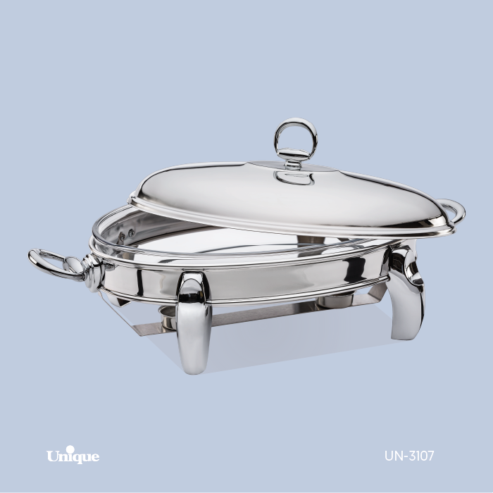 سوفله بیضی بزرگ برند یونیک Unique کد UN-3107 مدل پافیلی کروم