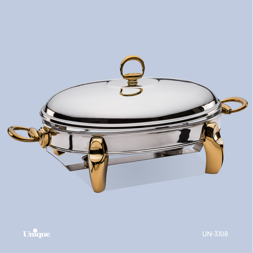 سوفله بیضی بزرگ برند یونیک Unique کد UN-3108 مدل پافیلی طلایی