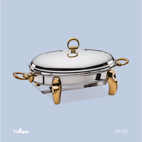 سوفله بیضی کوچک برند یونیک Unique کد UN-3112 مدل پافیلی طلایی