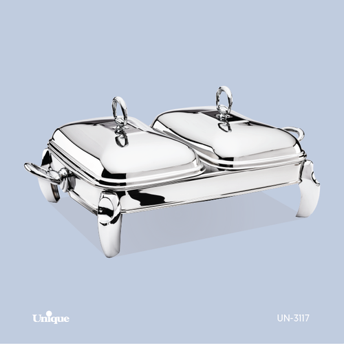 سوفله دو خانه برند یونیک Unique کد UN-3117 مدل پافیلی کروم