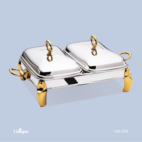 سوفله دو خانه برند یونیک Unique کد UN-3118 مدل پافیلی طلایی