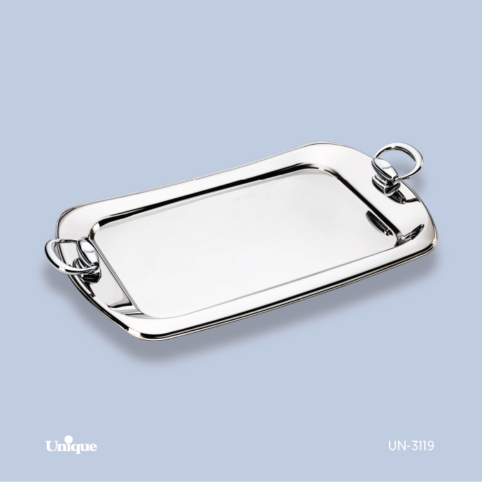 سینی متوسط برند یونیک Unique کد UN-3119 مدل پافیلی کروم