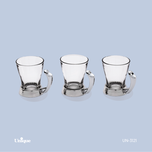 ست چایخوری برند یونیک Unique کد UN-3121 مدل پافیلی کروم
