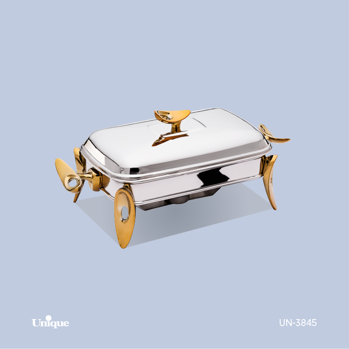 سوفله مستطیل کوچک برند یونیک Unique کد UN-3845 مدل قایقی طلایی