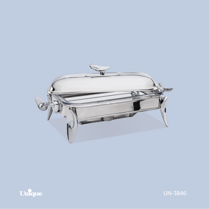 سوفله مستطیل کوچک برند یونیک Unique کد UN-3846 مدل قایقی کروم