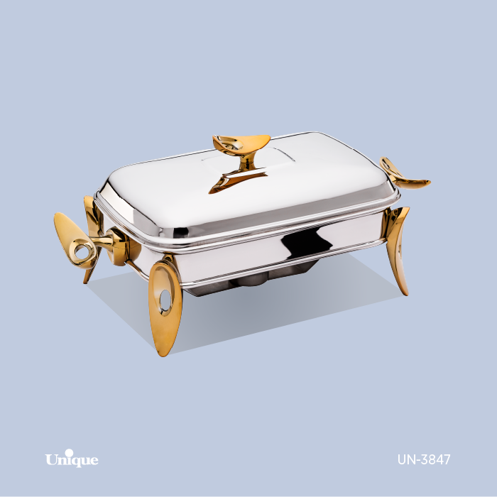 سوفله مستطیل متوسط برند یونیک Unique کد UN-3847 مدل قایقی طلایی