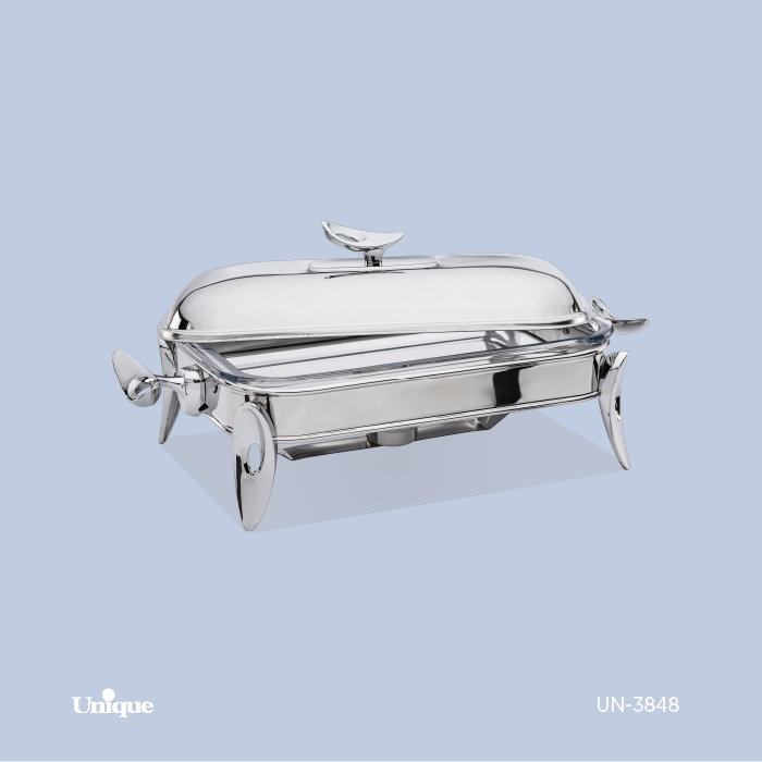 سوفله مستطیل متوسط برند یونیک Unique کد UN-3848 مدل قایقی کروم