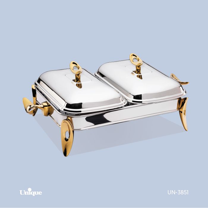 سوفله دو خانه برند یونیک Unique کد UN-3851 مدل قایقی طلایی