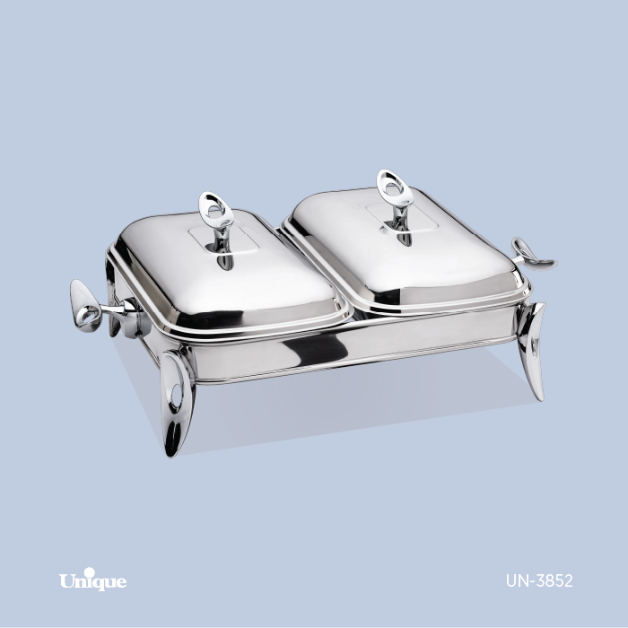 سوفله دو خانه برند یونیک Unique کد UN-3852 مدل قایقی کروم