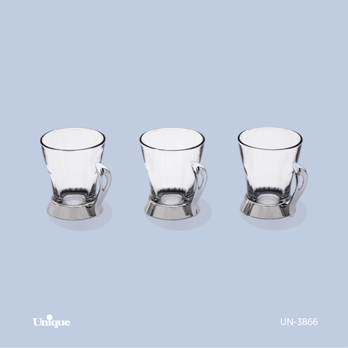 ست چایخوری برند یونیک Unique کد UN-3866 مدل قایقی نقره ای