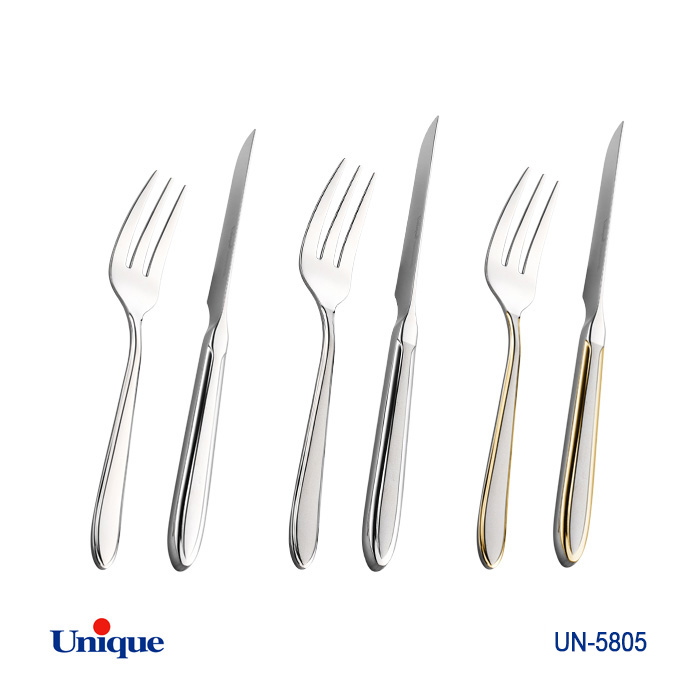 کارد و چنگال 6 تایی برند یونیک Unique کد UN-5805جنس تمام استیل