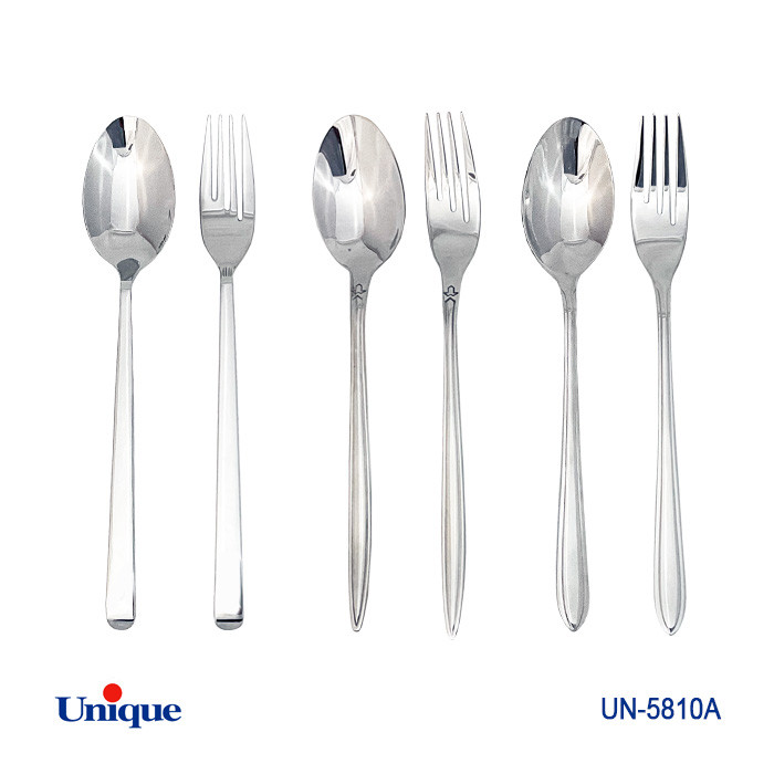 سرویس قاشق و چنگال غذاخوری 6 نفره برند یونیک Unique کد UN-5810 جنس استیل