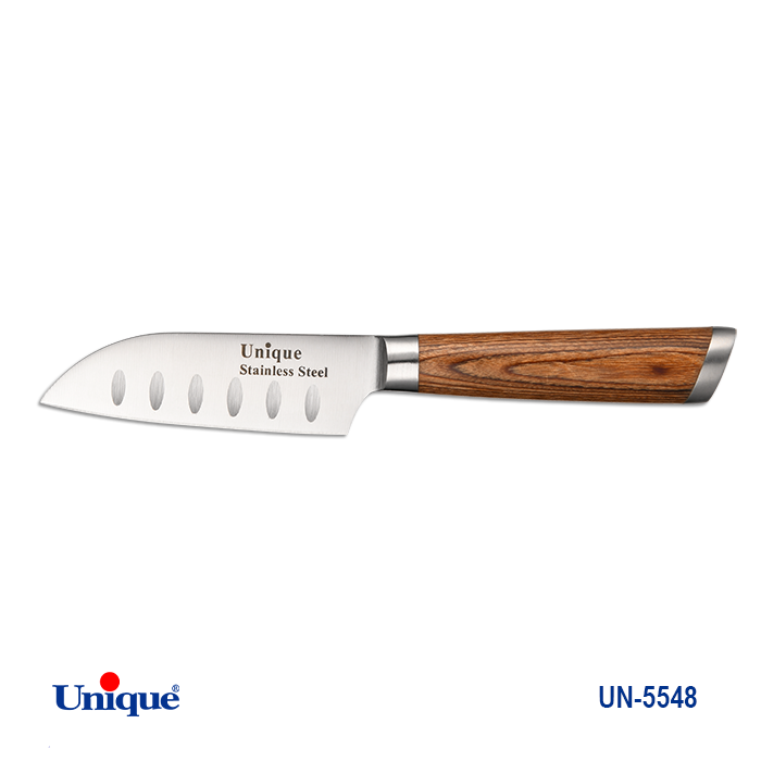 کارد تک آشپزخانه برند یونیک Unique کد UN-5548مدل دسته طرح چوب سایز 4 اینچ