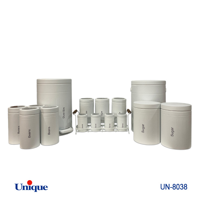 سرویس جهیزیه 16 پارچه برند یونیک Unique کد UN-8038 مدل فلورانس رنگ سفید درب فلزی