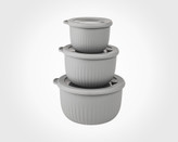 ست 3 کاسه درب دار برند لیمون limon کد 2233 گرد مدل شیاردار