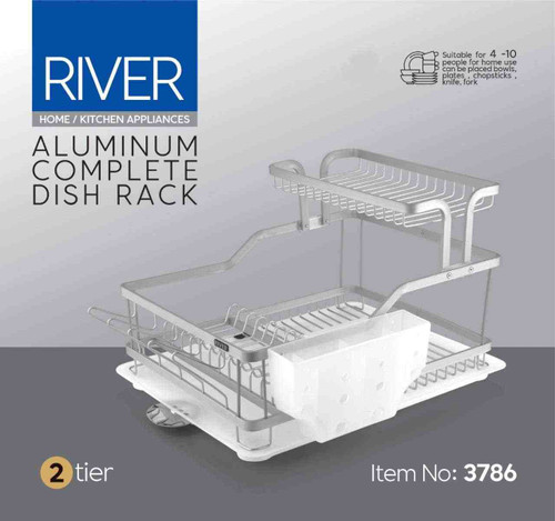 جاظرفی آبچکان 1.5 طبقه برند ریور River کد 3786 جنس آلومینیومی رنگ سفید آنادایز