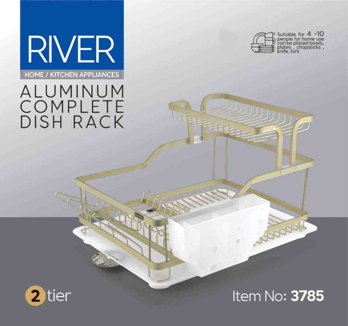 جاظرفی آبچکان 1.5 طبقه برند ریور River کد 3785 جنس آلومینیومی رنگ طلایی آنادایز